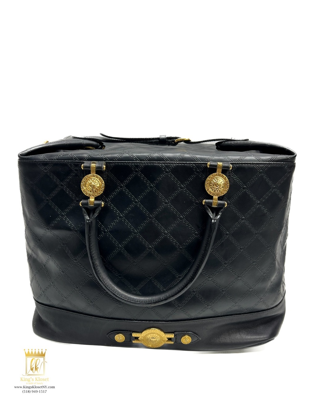 Gianni Versace quilted travel/weekender 2 way bag